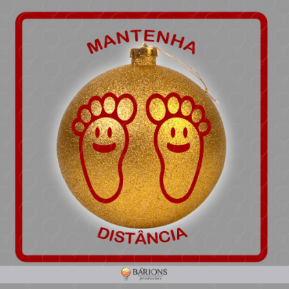 Adesivo de Piso - Mantenha Distância | Natal