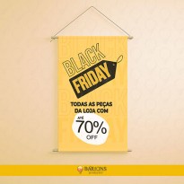 Banner com Bastão em Tecido ou Lona | Black Friday - 2021