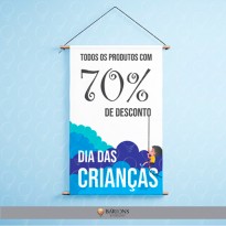 Banner com Bastão Ponteiras e Cordão | Dia das Crianças - 2020