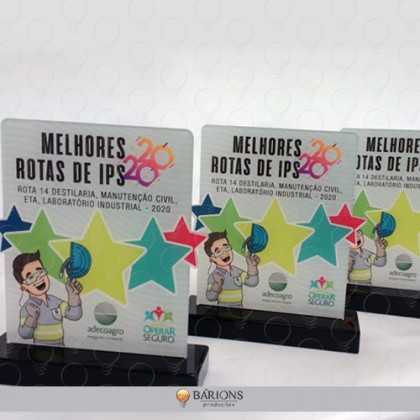 Troféu em Acrílico com Impressão e Formato Especial