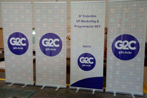 Banner rollup positivado pela Bárions Produções para a empresa G2C