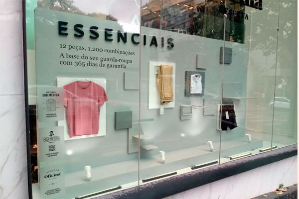 Vitrine positivada pela Bárions Produções para a marca Reserva