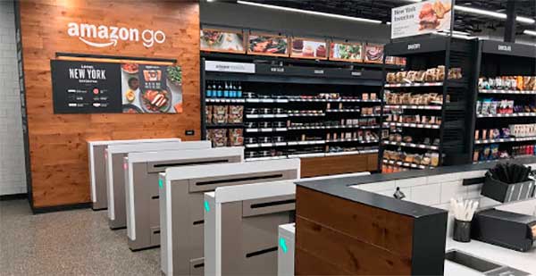 Imagem da loja da Amazon Go para exemplificar o que éuma loja phigital - figital | Bárions Produções